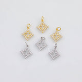 18K Gold PVD Hollow Clover 13mm s White Gold Charms - Tarnish Resistant
