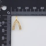 18K Gold PVD Wishbone Charm 11x17mm s Gold Charms - Tarnish Resistant