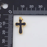 18K Gold PVD Cross Pendant Charm 13x19mm s White Gold Charms - Tarnish Resistant