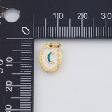 18K Gold PVD Enamel Moon Pendant Charm 9x12mm s White Gold Charms - Tarnish Resistant