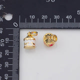 18K Gold PVD Merry Go Round Carousel Carnival 9x14mm s Gold Charms - Tarnish Resistant