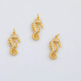 18K Gold PVD Seahorse Charm 25x12mm s Gold Charms - Tarnish Resistant