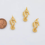 18K Gold PVD Seahorse Charm 25x12mm s Gold Charms - Tarnish Resistant