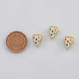 18K Gold PVD Enamel Pizza Bead 9x9mm s Gold Charms - Tarnish Resistant