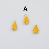 18K Gold PVD Easter Egg Charm s Gold Charms - Tarnish Resistant