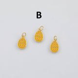 18K Gold PVD Easter Egg Charm s Gold Charms - Tarnish Resistant