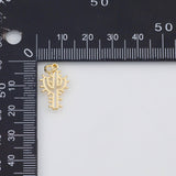 18K Gold PVD Cactus Charm 10x18mm s Gold Charms - Tarnish Resistant