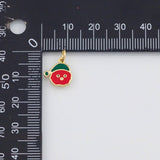 18K Gold PVD Elf Christmas Charm 7x10mm s White Gold Charms - Tarnish Resistant