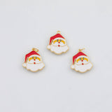 18K Gold PVD Santa Claus Charm Father Christmas 11x20mm s White Gold Charms - Tarnish Resistant