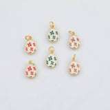 18K Gold PVD Flower Easter Egg 8x11mm s Gold Charms - Tarnish Resistant