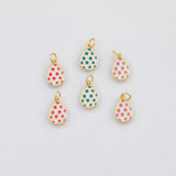 18K Gold PVD Dot Easter Egg 8x11mm s Gold Charms - Tarnish Resistant