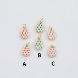 18K Gold PVD Dot Easter Egg 8x11mm s Gold Charms - Tarnish Resistant