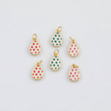 18K Gold PVD Dot Easter Egg 8x11mm s Gold Charms - Tarnish Resistant