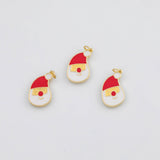 18K Gold PVD Santa Claus Charm Father Christmas 11x20mm s White Gold Charms - Tarnish Resistant