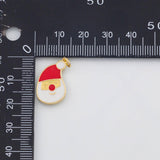 18K Gold PVD Santa Claus Charm Father Christmas 11x20mm s White Gold Charms - Tarnish Resistant