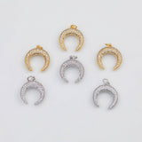 18K Gold PVD Horn Charm 19mm s White Gold Charms - Tarnish Resistant