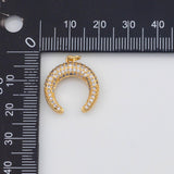 18K Gold PVD Horn Charm 19mm s White Gold Charms - Tarnish Resistant