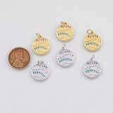 18K Gold PVD Gold Round Pendant 16mm s White Gold Charms - Tarnish Resistant