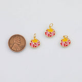 18K Gold PVD Christmas Present Gift Box 11mm s White Gold Charms - Tarnish Resistant