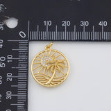 18K Gold PVD Beach Scene Charm 21mm s Gold Charms - Tarnish Resistant