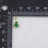 18K Gold PVD Christmas Tree Charm 6x8mm s Gold Charms - Tarnish Resistant