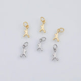 18K Gold PVD Coral Branch Charm 5x10mm Ocean Beach Charms s White Gold Charms - Tarnish Resistant
