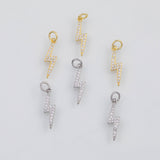 18K Gold PVD Lightning Bolt Charm 6x18mm s Gold Charms - Tarnish Resistant