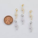 18K Gold PVD Lightning Bolt Charm 6x18mm s Gold Charms - Tarnish Resistant