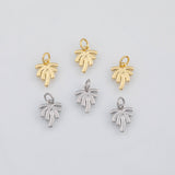 18K Gold PVD Palm Tree Coconut Tree 8x11mm Ocean Beach Charms s White Gold Charms - Tarnish Resistant