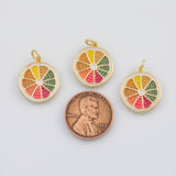 18K Gold PVD Grapefruit lemon lime orange fruit charm - Tarnish Resistant