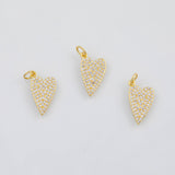 18K Gold PVD Long heart charm - Tarnish Resistant