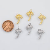 18K Gold PVD Palm tree coconut tree charm - Tarnish Resistant