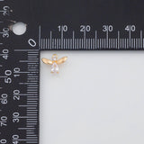 Angel Charm 11x9mm 22k Gold Filled for Charm Bar Bracelets and Necklaces Gold Pave CZ Minimalist Charms