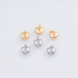 18K Gold PVD Heart Smiley Face charm - Tarnish Resistant