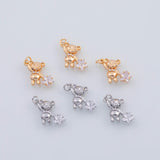 18K Gold PVD Teddy Bear Flying charm - Tarnish Resistant