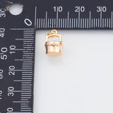 18K Gold PVD 22k bucket charm 8x11mm cleaning maid housekeeping charm pendant charms - Tarnish Resistant