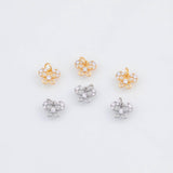 18K Gold PVD Dainty Bow Ribbon Charm 10x7mm Round 22k Earrings s Charm Charms - Tarnish Resistant