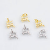 18K Gold PVD Reindeer Christmas Charm 12x12mm 22k Pendant Charms - Tarnish Resistant