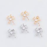 18K Gold PVD Bow Ribbon Charm 13x13mm Heart Bow 22k Pendant Charms - Tarnish Resistant