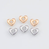 18K Gold PVD Open Heart Charm 11x10mm 22k Pendant Charms - Tarnish Resistant