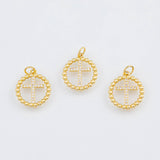 18K Gold PVD Cross Charm Charm 15mm 22k Pendant Charms - Tarnish Resistant