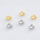 18K Gold PVD 22k 3D Pumpkin Charm 11x11mm Pendant Charms - Tarnish Resistant