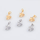 18K Gold PVD Marijuana leaf charm 12x8mm 22k pendant charms 420 - Tarnish Resistant