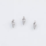 18K Gold PVD dainty sea snail shell ocean beach charm 12x5mm earrings s charms - Tarnish Resistant