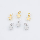 18K Gold PVD 22k Star 6mm Charm Pendant Charms - Tarnish Resistant