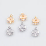 18K Gold PVD Flower cloud charm with smiley face 12x15mm 22k earrings s charm charms - Tarnish Resistant