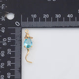 18K Gold PVD Mouse Rat Charm 7x29mm 22k s Gold Charms - Tarnish Resistant