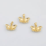 18K Gold PVD Flying Elephant Charm 15x19mm 22k s Gold Charms - Tarnish Resistant