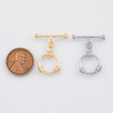 18K Gold PVD Plain Toggle Clasps 15mm 22k s Gold Charms - Tarnish Resistant