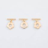 18K Gold pvd Flower Toggle Clasps 10mm 12mm 22k s Gold Charms - Tarnish Resistant